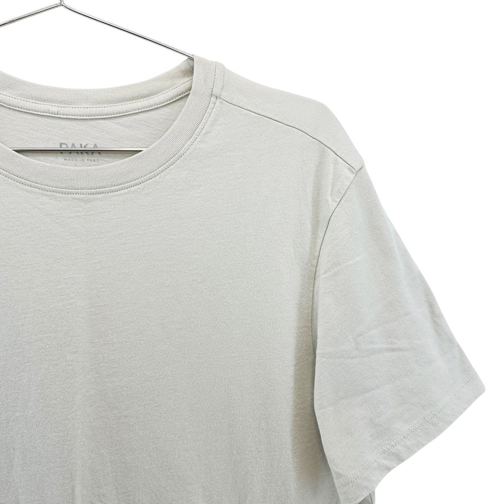 PAKA Organic Pima Cotton & Alpaca Crew Neck Tee • Large • bone beige - Picture 2 of 8